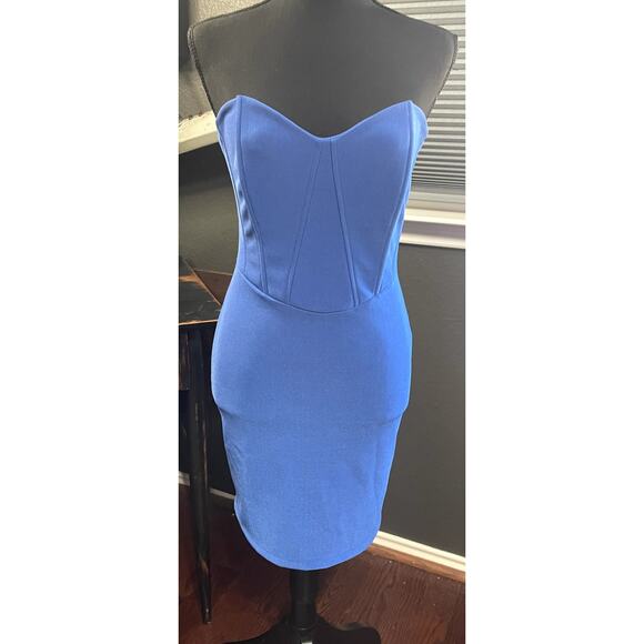 Lulus Blue Mini Strapless Dress - Size M - Picture 1 of 7